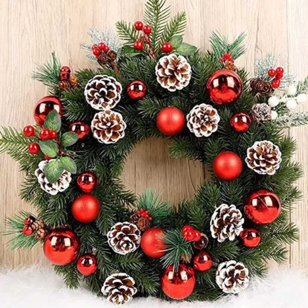 Christmas Ornament Xmas tree Decor Holly Branch Christmas Pine Cone Artificial Pine Needles Artificial Pine Artificial Flower H251106-image-1083454180