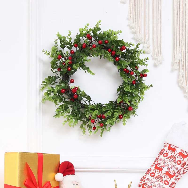 1PC Simation of Christmas Pegranate Money Leaf Christmas Wreath Suitable for winter Christmas Thanksgiving parties Sui H251106-image-1083452987