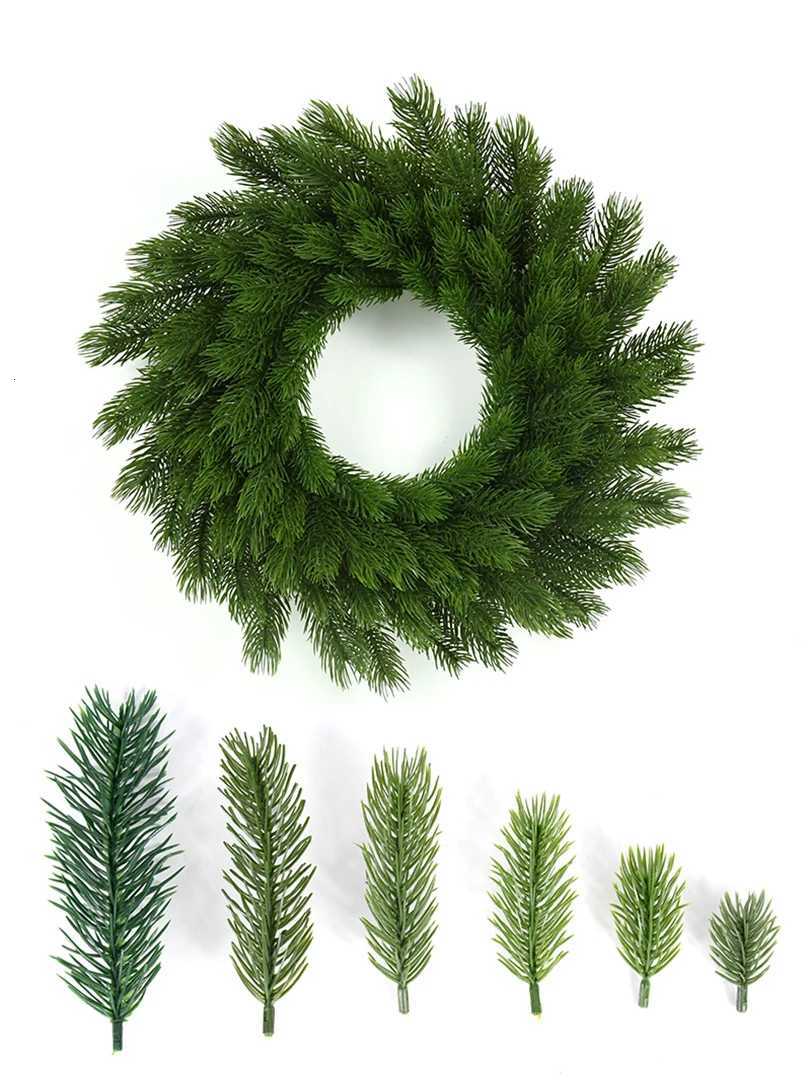 10-20Pcs/Lot Mti-Size Artificial Pine Branches Fake Green Plants DIY Handcraft Christmas Tree Accessories Xmas Tree Ornaments H251106-image-1083452832