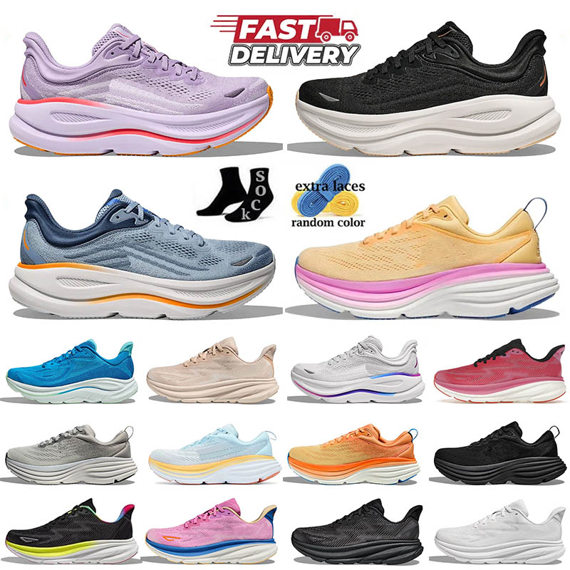 New bondi 9 8 clifton 9 10 for mens womens running shoes high quality designer sneakers triple black white purple hiking shoe breathable outdoor