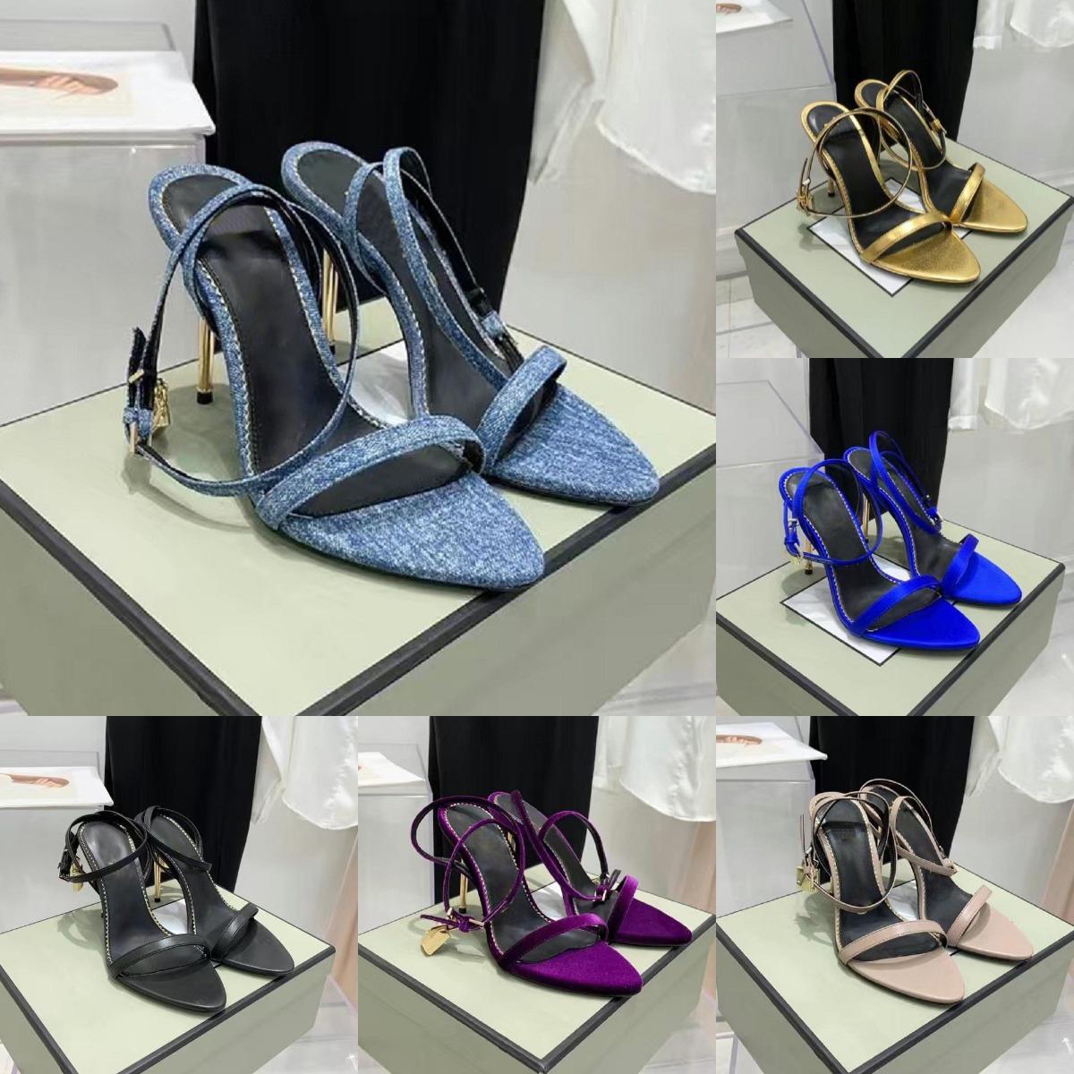 Designer Sandal Dress Shoes Heels Naked Padlock Pointy Toe Shape Party Shoe Women Buckle Ankle Strap Heeled High Heel Sandals Wedding shoe-image-949135810