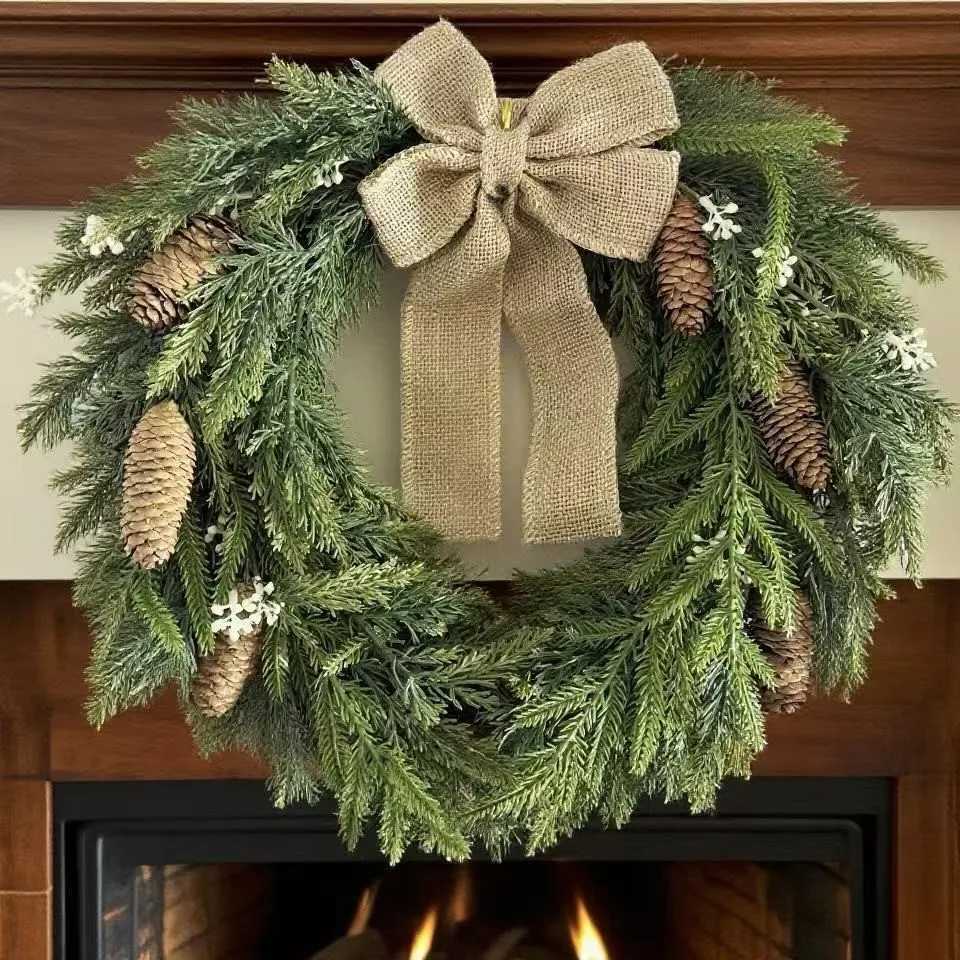 Christmas Wreath Decorative Hanging Christmas Decorations He Door Hanging Scene Arrangement Staircase Upside Down H251106-image-1083452916