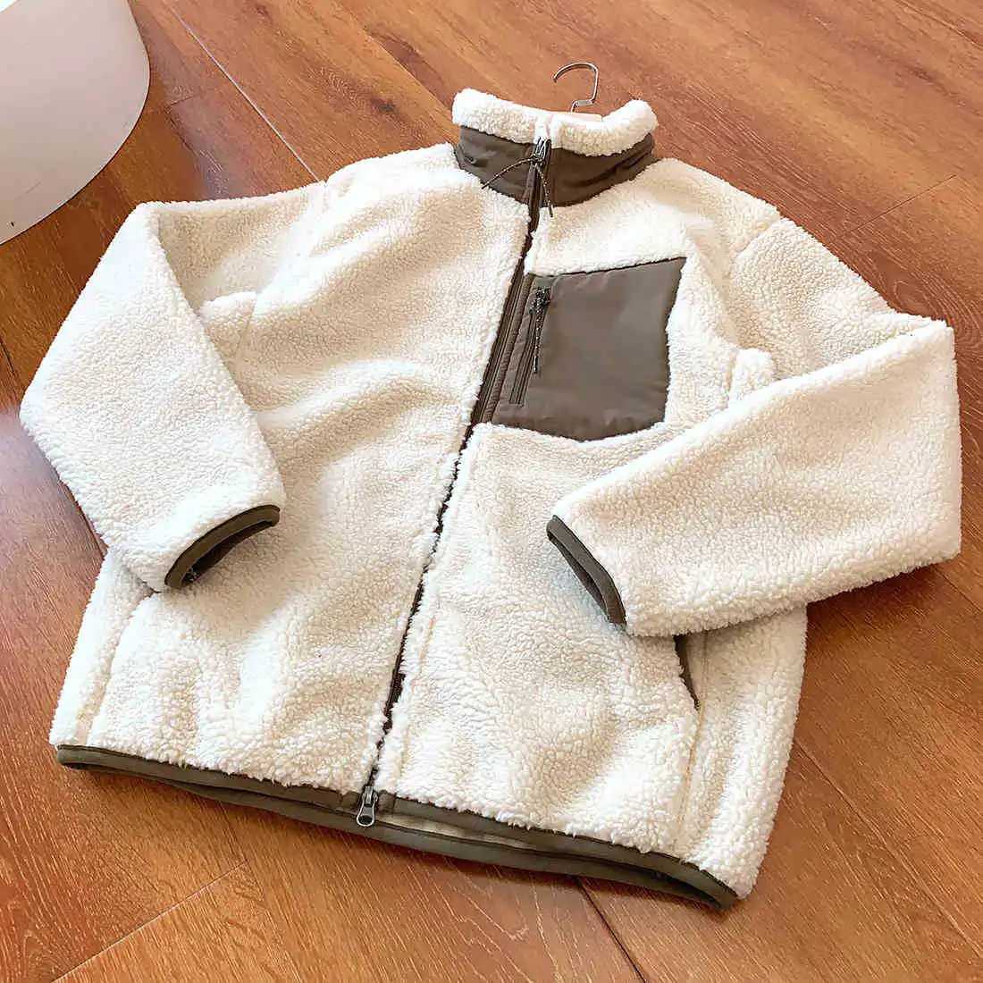 2025 Outdoor Fashion Sportswear Casual Fishing Mens and Womens Couple Lambskin Windproof Stand-up Collar Lambskin Coat X251106