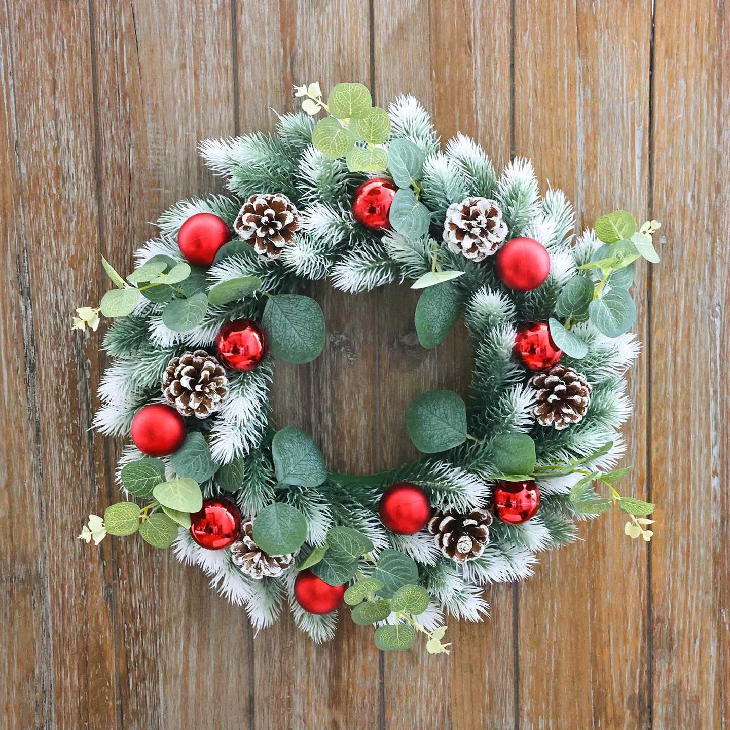 40 cm/1575 inch Christmas Wreath with Eucalyptus Leaves Green Plants for Door Decoration Window Decoration H251106-image-1083453581
