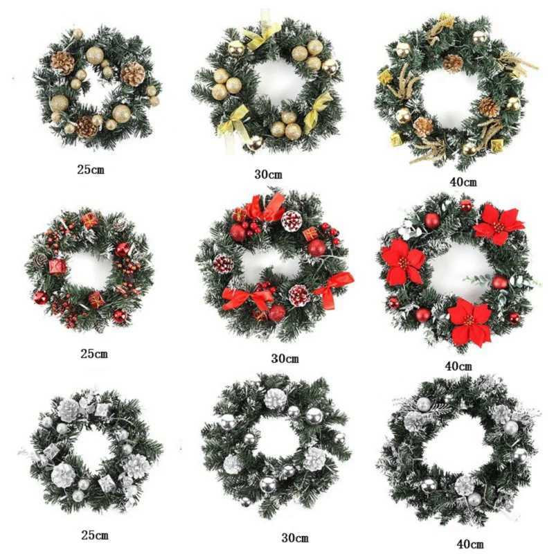 Christmas Wreath with Battery Powered LED Light String Front Door Hanging Garland Holiday He Decoration Party Decor 25/30/40cm H251106-image-1083453108
