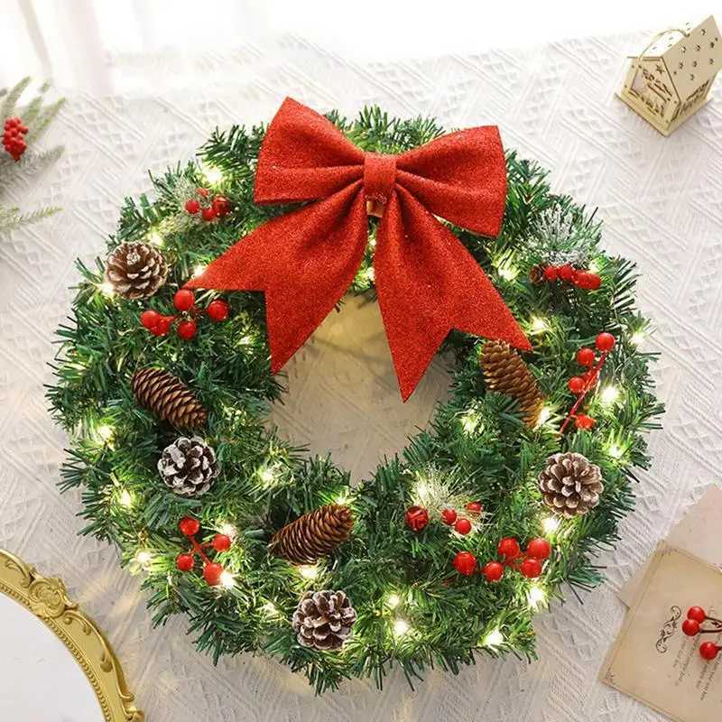 Christmas Wreath Farmhouse Holiday Wreath Seasonal Christmas Decoration For Farmhouse Wall Door Kitchen Window Cabinet Mantle H251106-image-1083453642