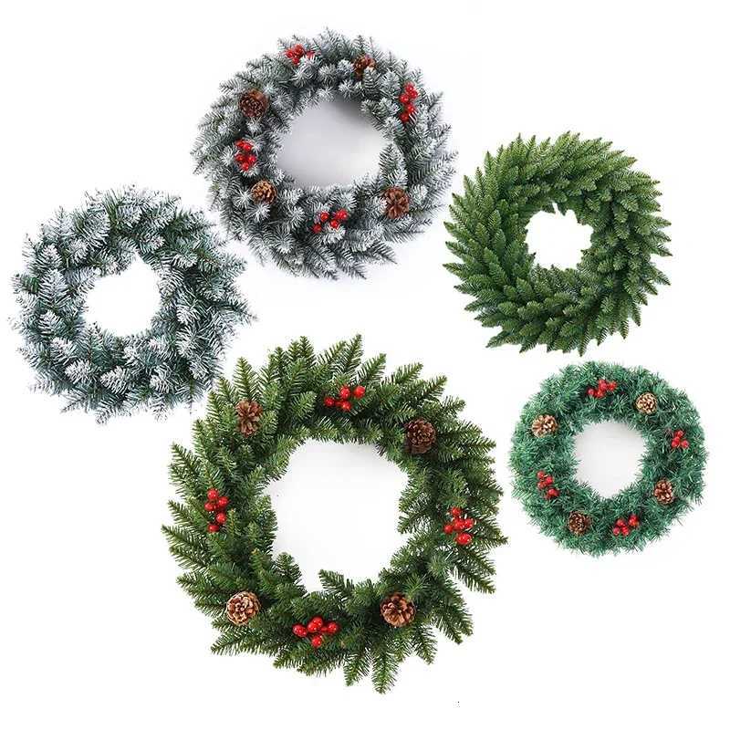 40cm Christmas Wreath Artificial Decorations Window Door Hanging DIY Garden He Decor Pine Cone Green Garlands H251106-image-1083453697