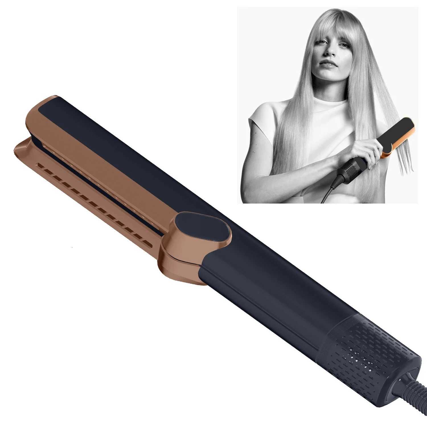 2 In 1 Airstrait Hair Straightener In Copper Hair Dryer 106000rpm Wet to Dry Straightening with Air LCD Sn ive Airflow C251106-image-1083503135