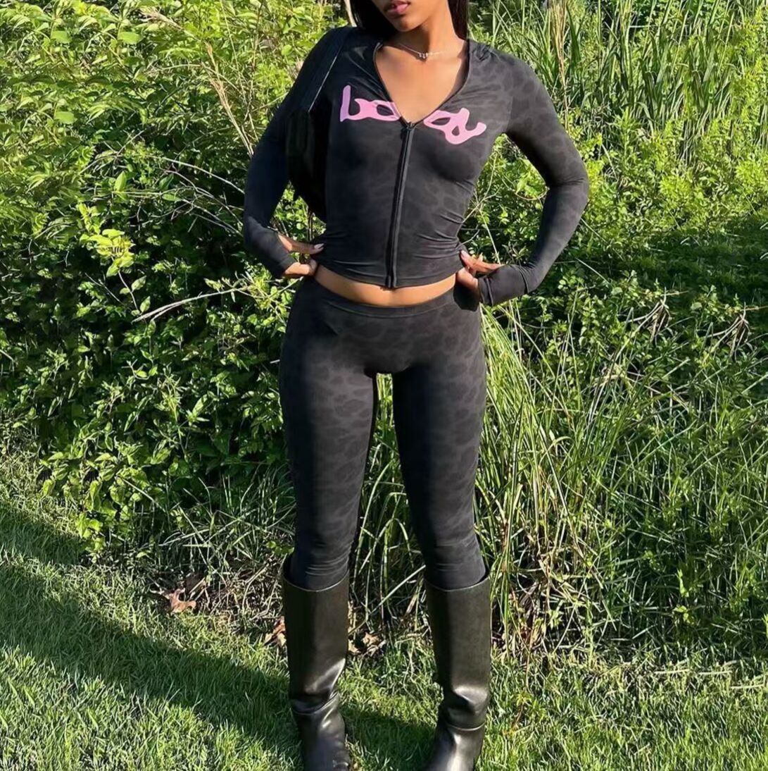 Snatched Body Set Womens Casual Short Sports Workout Set with Zip-Up Jacket Leggings Elastic Quick-Drying Breathable Gym Tracksuits Q2