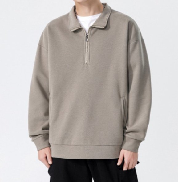 8 Turtleneck Sweatshirt for Men Autumn and Winter Thickened Loose Trendy Solid