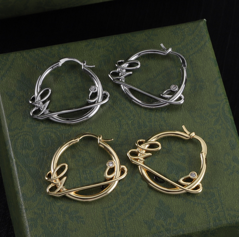Simple Classic Designer Letter Hoop Earring High Quality Eardrop aretes orecchini for Men Women Party Wedding Jewelry Selected Lovers Gift