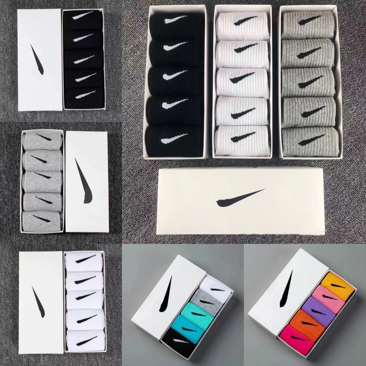 5 paires dans une boîte chaussettes pour hommes chaussettes de sport de gymnastique en plein air de haute qualité confortable doux adhérence au s