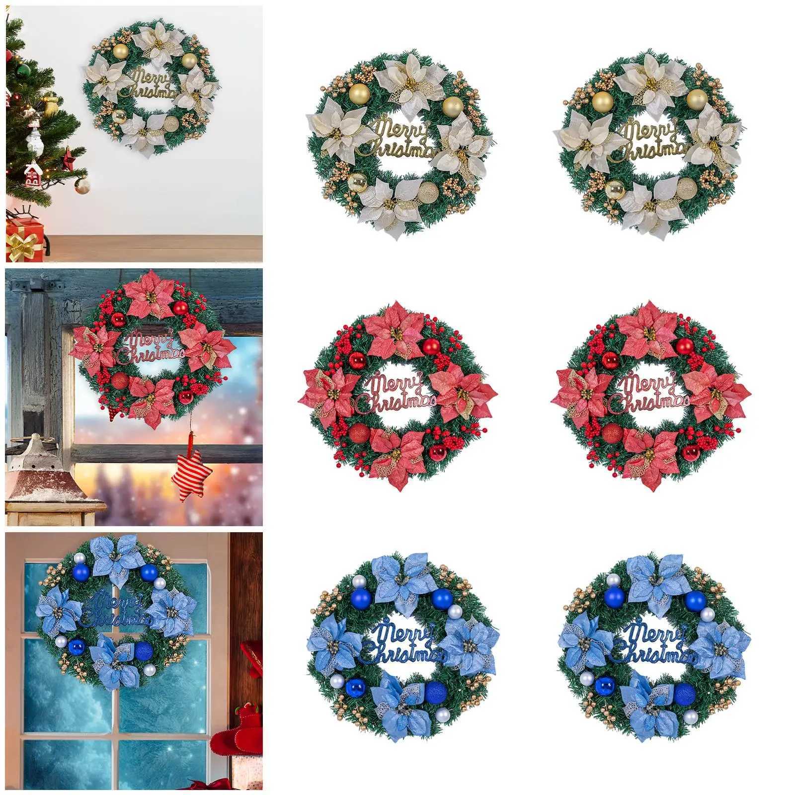 Christmas Wreath Garland Hanging Ornament for Holiday Indoor Outdoor Winter H251106-image-1083451782