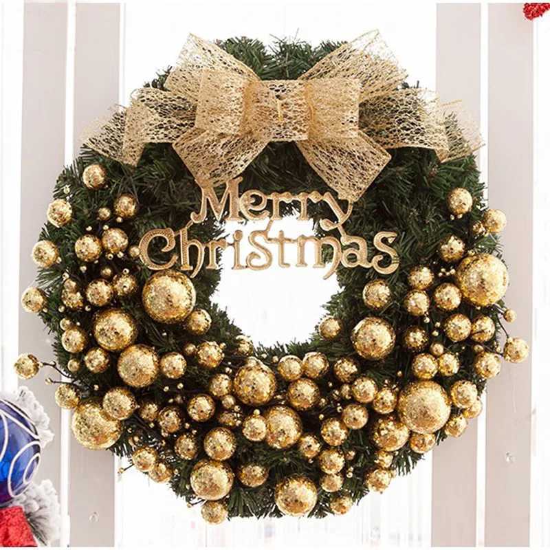 Hot selling Christmas wreath 30CM40cm rattan wreath door hanging shopping mall hotel window Christmas decoration H251106-image-1083454949