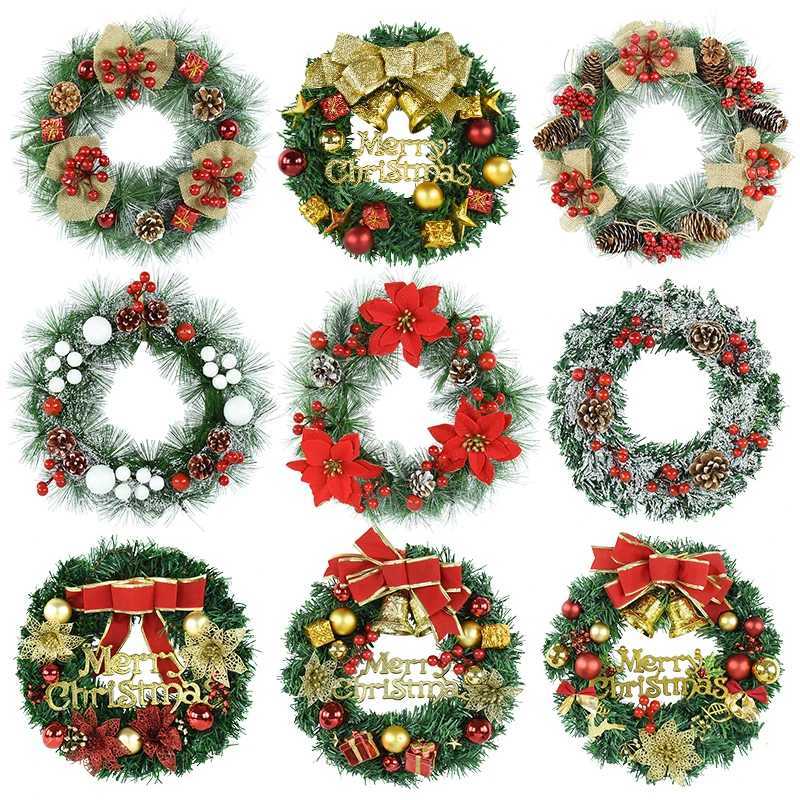 Christmas Wreath 118inch Artificial Winter Christmas Wreath DIY Door Christmas Wreath for He Wall Christmas Party Decoration H251106-image-1083454375