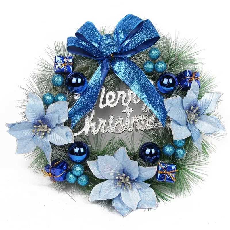 30cm Christmas Wreath for Front Door Christmas Red Gold Wreath Ornaments for Door Window Wall Garland Navidad 2024 He Decor H251106-image-1083452432
