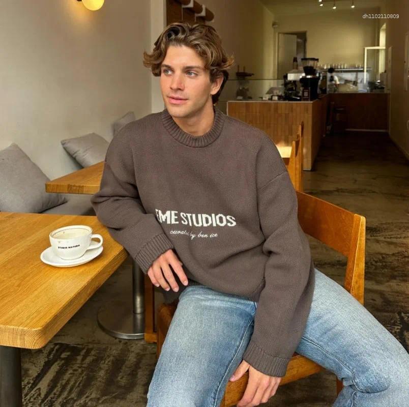 Men's Sweaters Autumn And Winter Trendy Brand High Street Casual Warm Sweater Men American Retro Harajuku Pullover Tops
