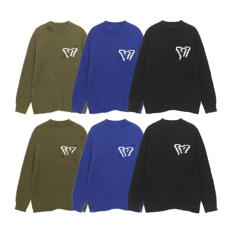 Automne et hiver nouvelle lettre presbyte de créateur Jacquard paresseux pull à col rond décontracté pour hommes et femmes avec le même pull Tail
