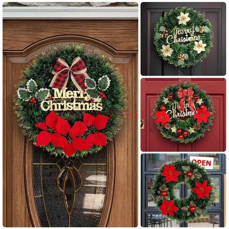1pcs Christmas Flower Ring Door Hanging He Christmas Decoration Festival Hanging Decoration H251106-image-1083451743
