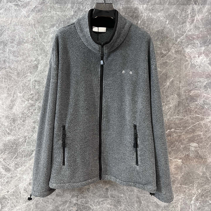 Luxe gris femmes polaire veste marque lettre brodée à manches longues sweats à capuche vêtements d'extérieur automne hiver unisexe rue vacances v