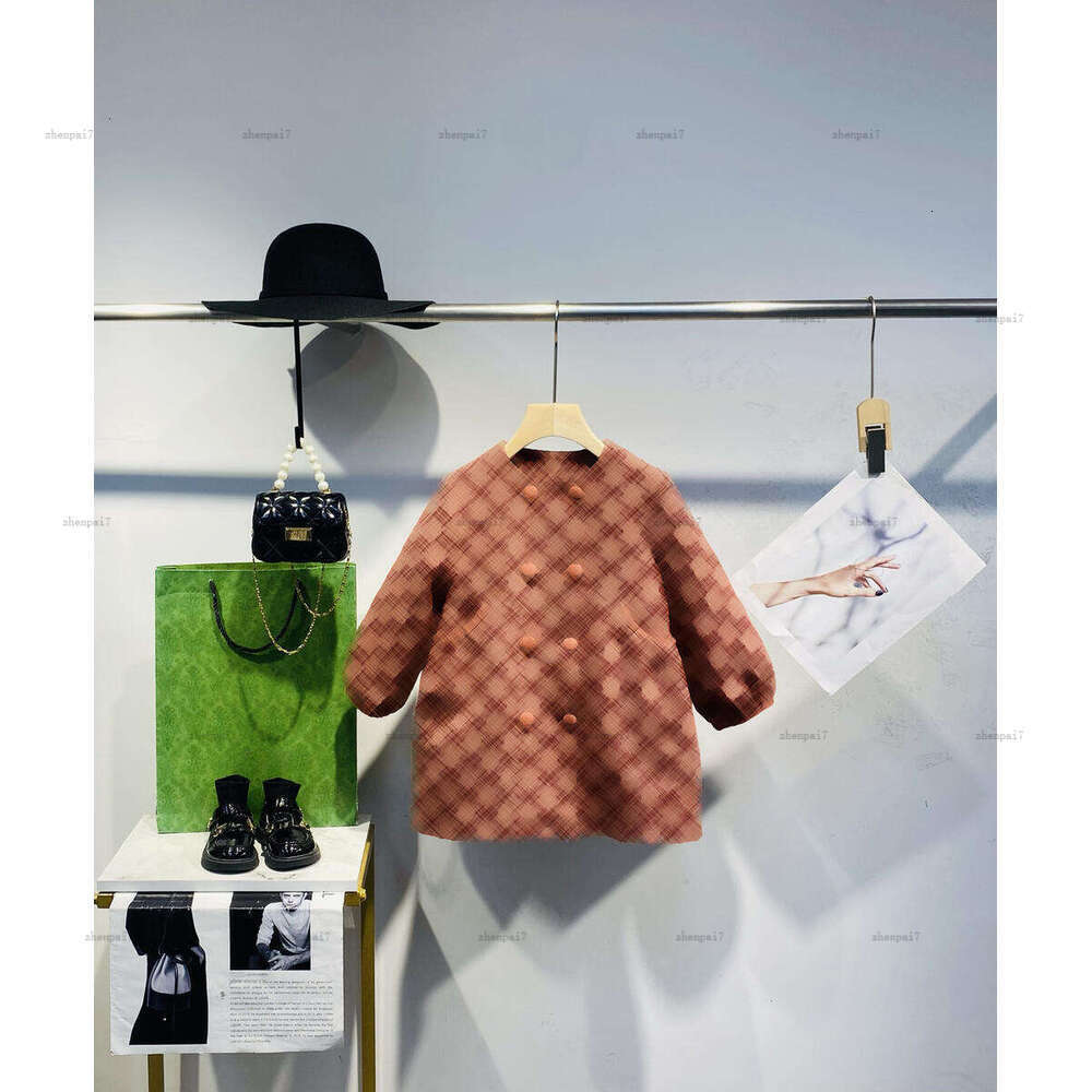 Top Girls dress Double-breasted design Princess dress autumn kids designer clothes Long sleeved baby skirt A209X06N050-image-1083393462