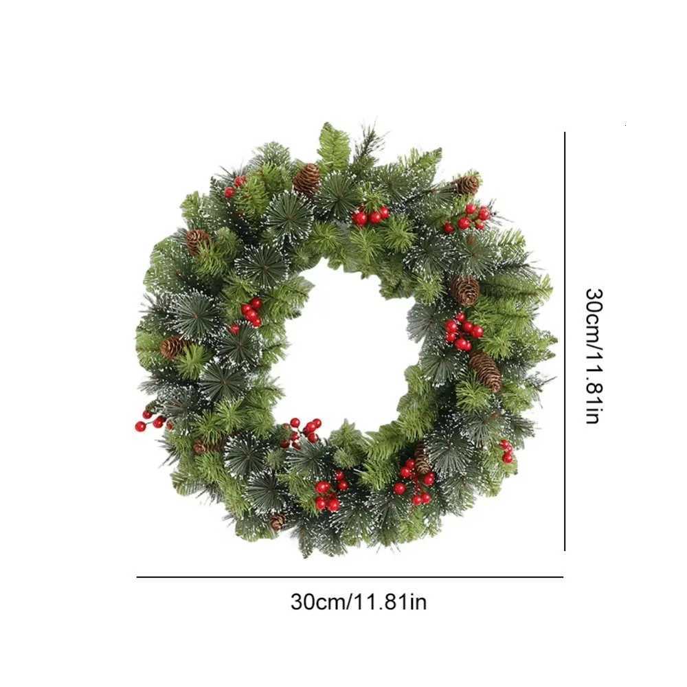 With Pinecone and Berry Christmas Hanging Garland Artificial 20/30/40cm Xmas Wreath Gifts Mtifunctional Holiday Art H251106-image-1083454057