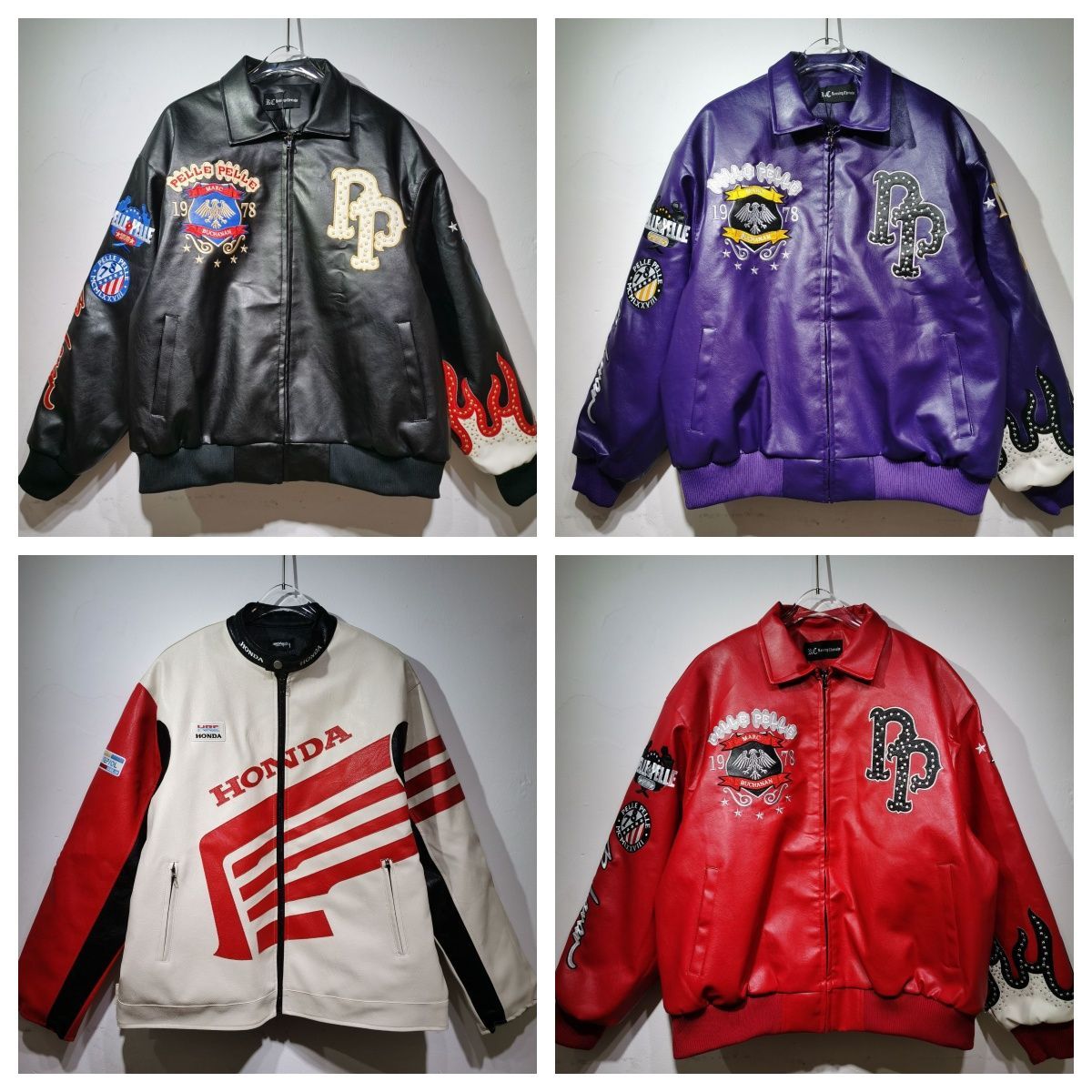Mens Jacket pelle leather Designer Jacket Diamond Encrusted Eagle Leather Jacket Wide Shp Leather Windbreak Bomber 1978 Limited Edition Luxury Coa L
