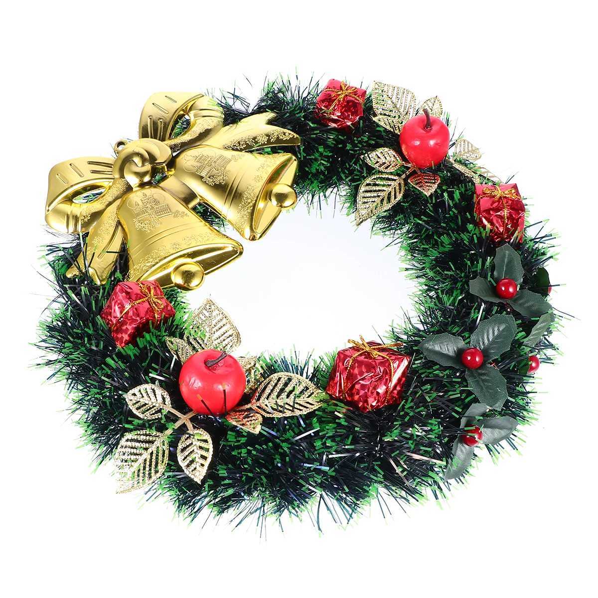 1Pcs Xmas Door Wreath Christmas Decorative PVC Wreath for He Party Holiday Outdoor Indoor Xmas Garland Ornaments H251106-image-1083451742
