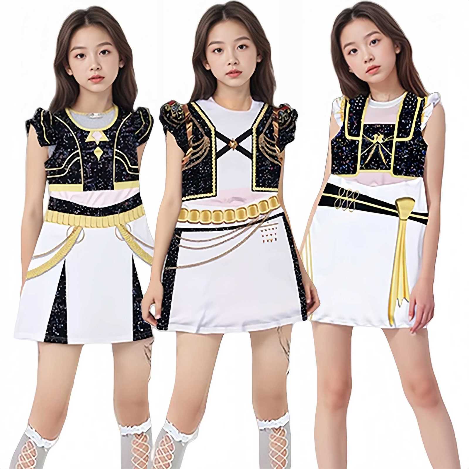 Kids K-Pop Demon Hunters Rumi Zoey Mira Cosplay Costume Girls Children Flying Sleeve Dress Halloween Xmas Birthday Party W251107-image-1105813328
