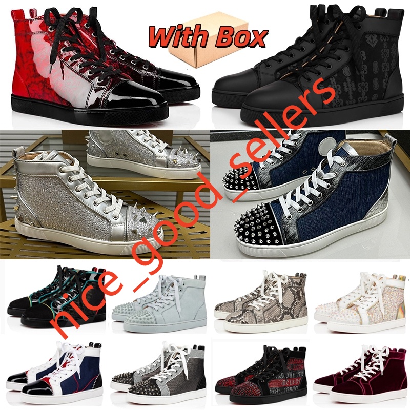 luxury loafers men shoe designer platform sneaker big size us 13 casual women black glitter flat trainers eur 36-47 christian red bottomshoes