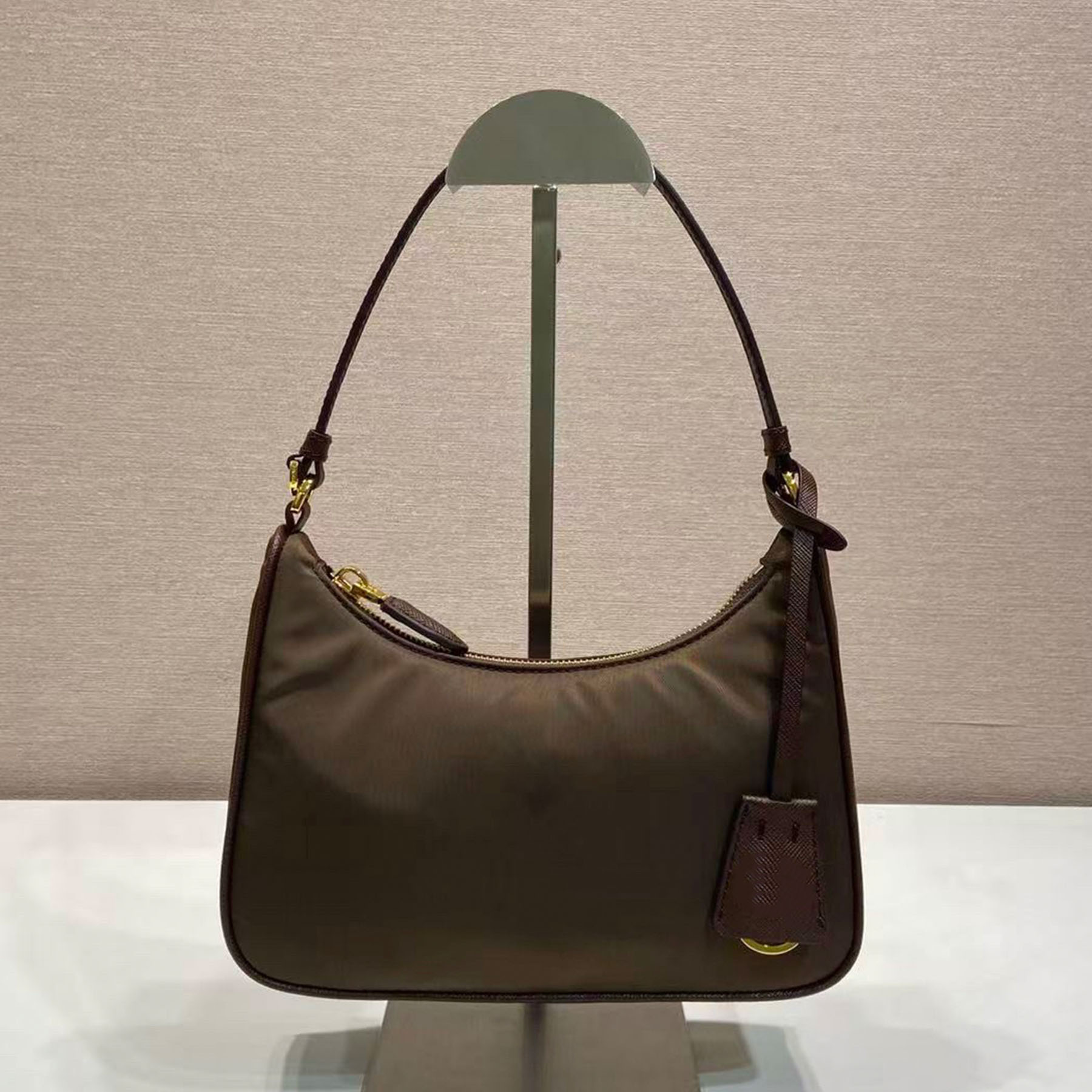 Top Qualité 10A Nylon Mini Sac De Luxe Designer Matériel Doré Fermeture À Glissière Sac À Bandoulière Amovible Porte-clés Sac À Main Mode Femmes