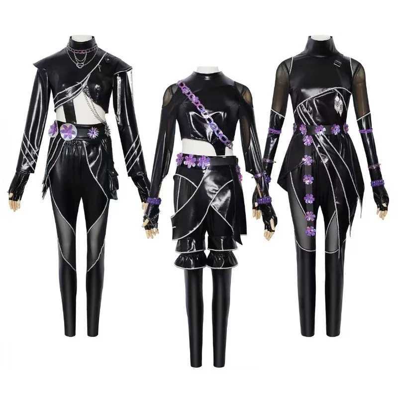 Kids Rumi Zoey Mira Demon Hunters Kpop Cosplay Costume for Child Girls Printed Clothing Roleplay Outfits Halloween Carnival Suit W251107-image-1105813355