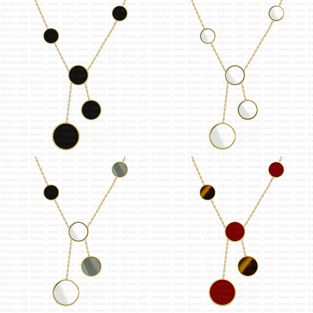 Designer 6 Motifs Pendant Necklaces Four Leaf Clover Necklace Jewelry Pearl Diamond Gold Silver Collier Luxe Tassel 6 Flowers Necklace for Woman