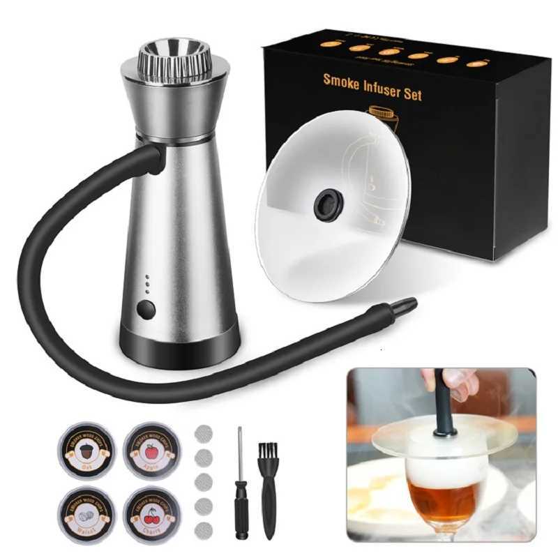 Smart Electric Smoker hine for Cocktail Drink Portable Smoke Infuser Gun with Drinking Lid 4 Kinds of Wood Chips Y251107-image-1083599764