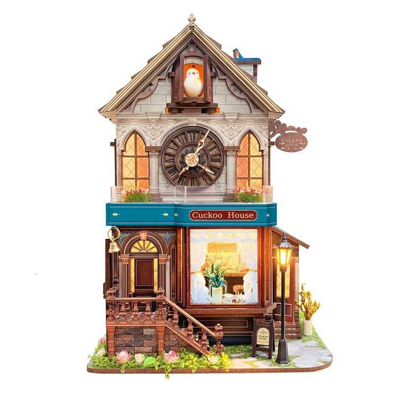 NEW DIY Wooden Cuckoo House Cottage Figurines Miniatures Kits Assembled Houses Flower Casa for Friends Gifts Home Decor Crafts K251106 K260321-image-1098416000