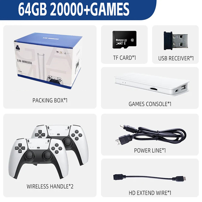 M15 Game Stick Mini TV Handheld Game Console Wireless Game Board Video Games 64G 20000Retro Games HD Output PS1 and Other Two Person Games-image-1083516632