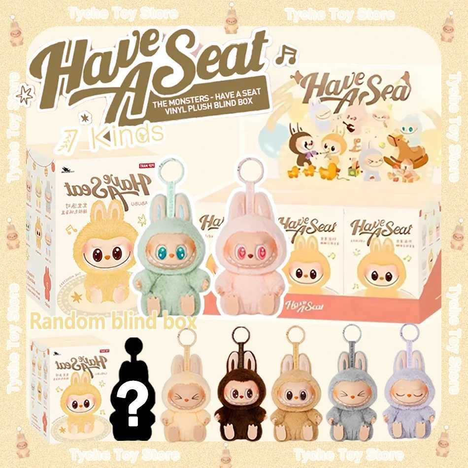 The new hot monster has a seat series Labubu vinyl plush doll blind box toy action picture animation model mysterious box gift setT250407