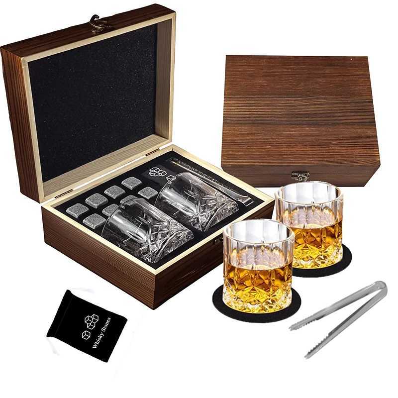 Whiskey Stones Gift Set8 Whiskey Stones2 es TongsReusable Whiskey StonesMens Gift Fathers Day GiftBar Party Kit Y251107-image-1083603069