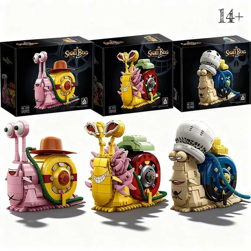Creative Anime Snail Telephone Building Blocks Similar To The Owner Snail Telephone Desktop Ornament Gift For Children Kids C251110-image-1084007001
