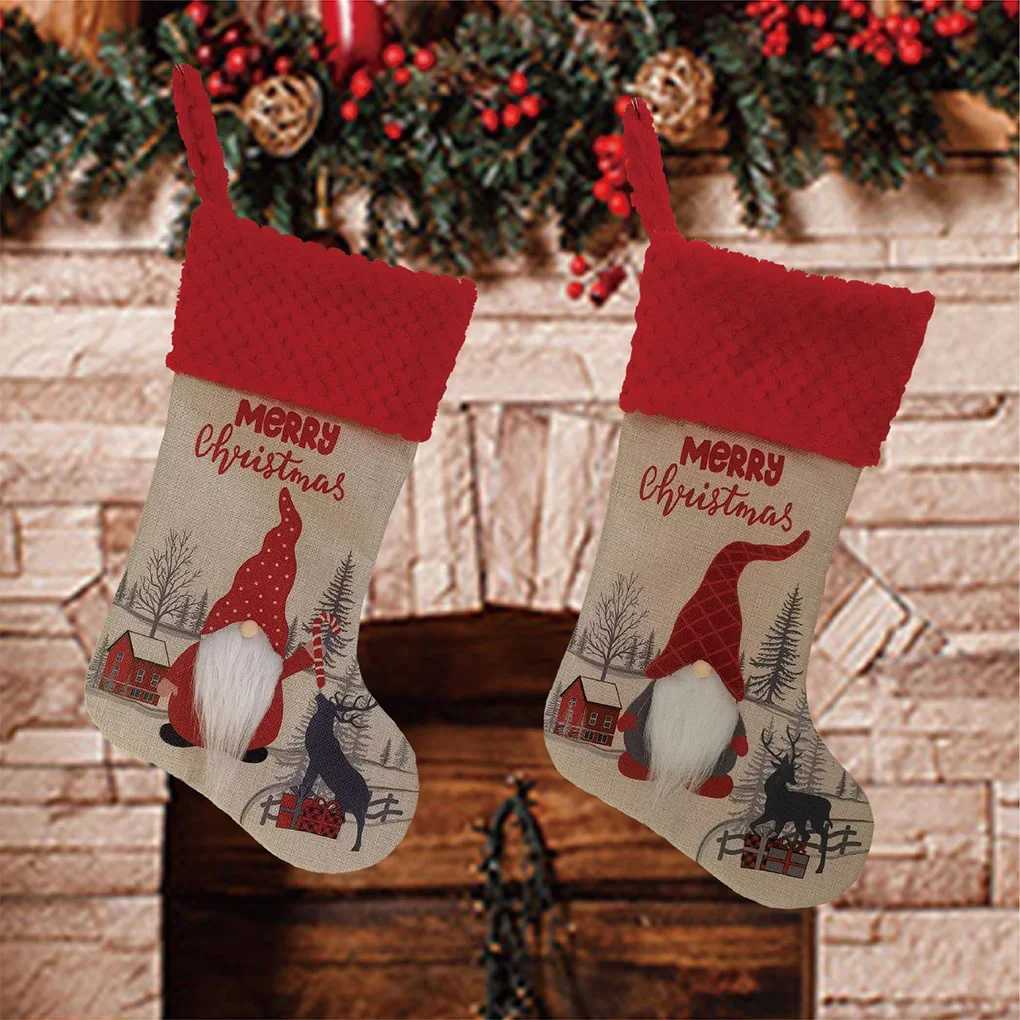 1pcs Christmas Socks Decor Faceless Old Man Stocking Gift Bag Hanging Indoor Outdoor He Christmas Party Prop Accessory H251107-image-1083627990