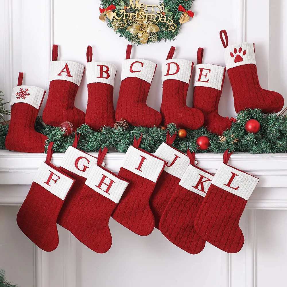 1Pcs Christmas Decoration Socks Hanging Xmas Tree Pendant for He Decor New Year 2025 Navidad Gift Bag Ornament Accessories H251107-image-1083629164