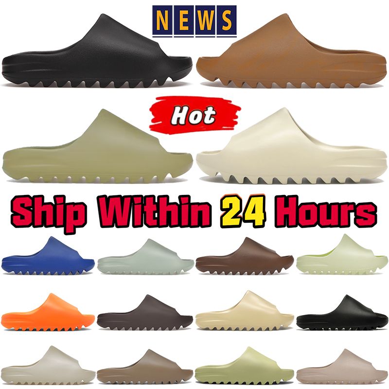 Designer Men Women Slides Slippers Sandals Cinder Sand Bone Resin Stone Sage Slate Grey Glow Green Ochre Granite Slide Sandal Mens Womens Shoes Summ