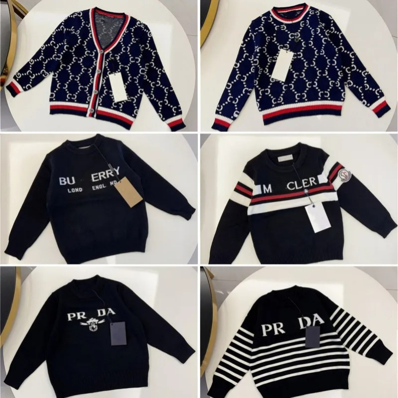 Bébé Designer Pull Cardigan Hiver Chaud Garçons Filles Tricot À Capuche Bébé À Capuche Mode Lettre Pull À Capuchon Taille 90 cm-150 cm D04