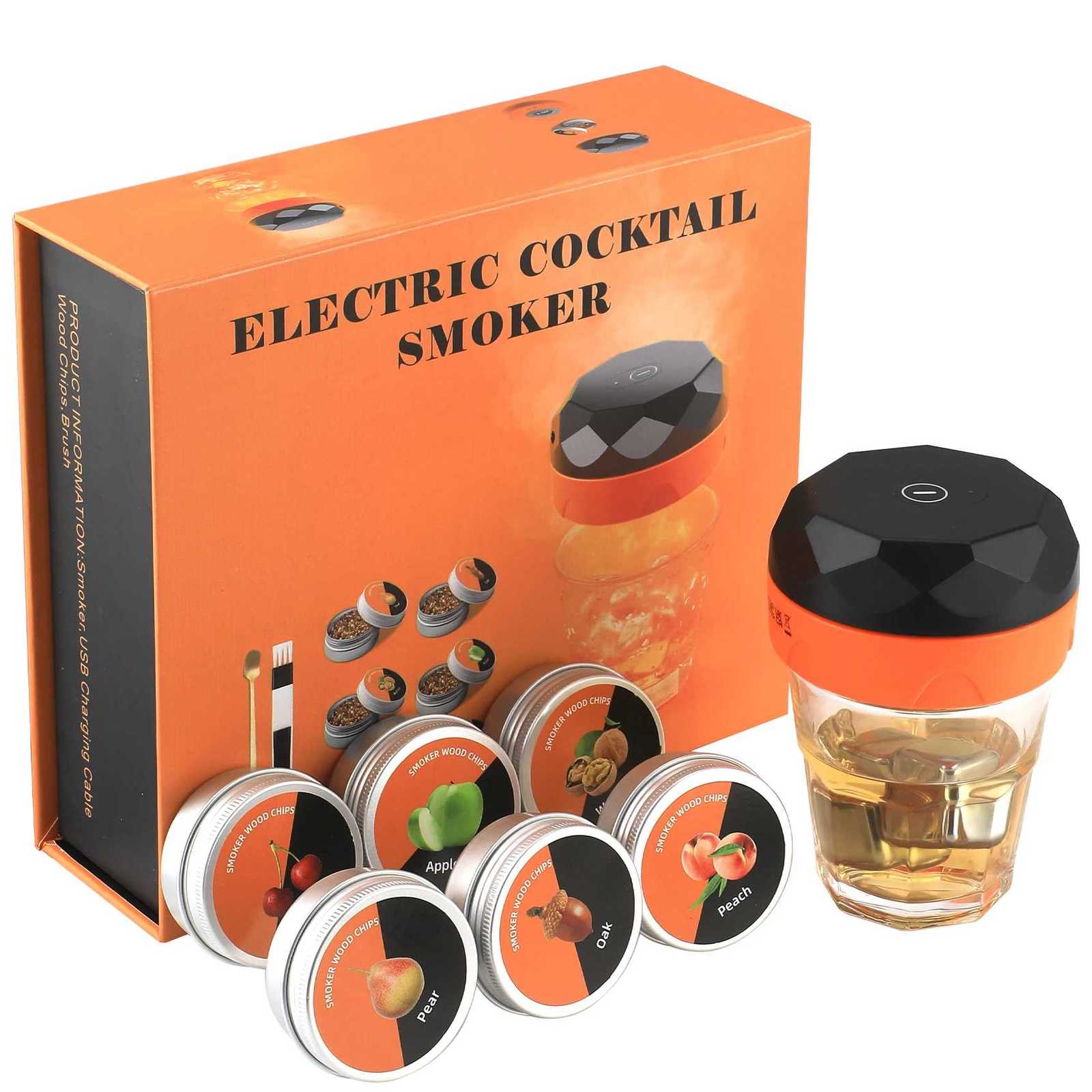 14Pcs Whiskey Smoker Kit with 6 Wood Chips Cocktail Smoker Infuser Kit Old Fashio Drink Smoker Kit Y251107-image-1083603818