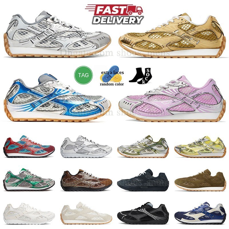 Designer Casual Shoes Loafers Metallic Silver Orbit Sneakers Mesh Nylon Fabric Breathable Pink Lace-up Unique Lightweight Gold Runner Womens Orbits