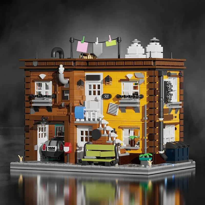 2284PCS English Cottage Building Blocks Retro House with Car Moc Model Bricks Desktop Decoration Diy Toys For Kids Holiday Gifts K251106 K260321-image-1098415710