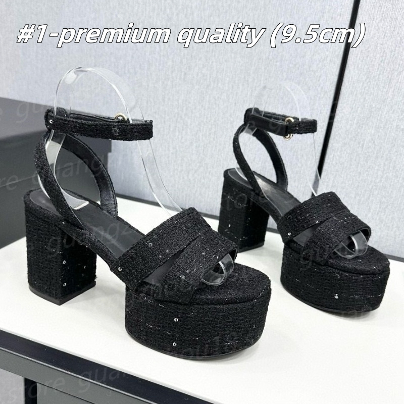 (veuillez choisir la couleur selon la photo) 10A Sandales Designer Premium Femme à Talons Hauts Plateforme En Laine Modèle 30637