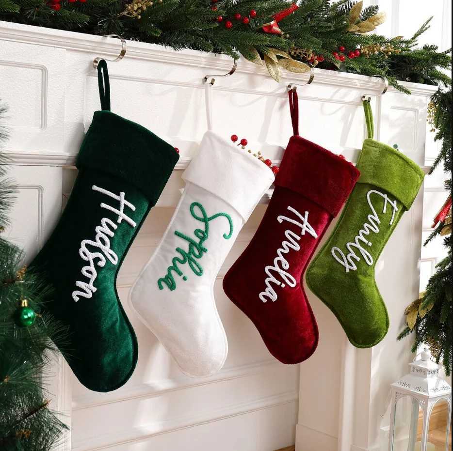 Christmas Stockings Personali Knitted Family Monogram Red Holiday Knit Tree Name Christmas Stockings Xmas Holiday Decor Gift H251107-image-1083628825