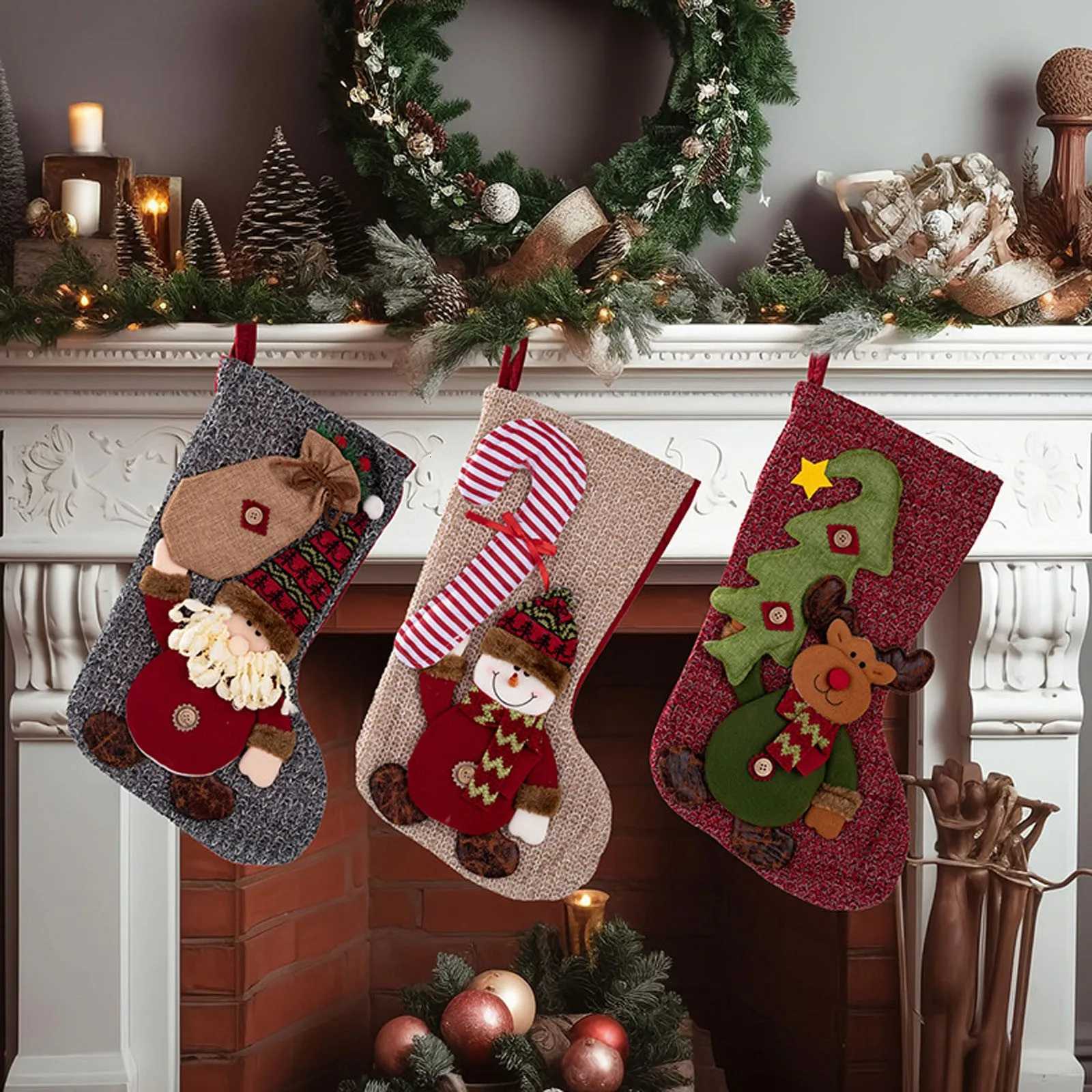 Christmas Sockings Christmas Hanging Decoration Christmas Socks Gift Bags Festival Decoration Christmas Party Ornaments H251107-image-1083630312