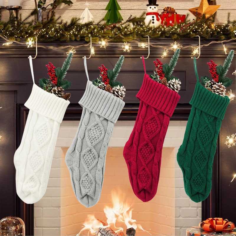 Christmas Stockings Kids Large Size Cable Knit Stocking Personali Christmas Decorations Family Party Hanging Bed Living H251107-image-1083628316
